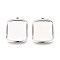 304 Stainless Steel Pendant Cabochon Settings, Ion Plating(IP), Rectangle, Stainless Steel Color, Tray: 21.5x18.5mm, 28.5x21x2mm, Hole: 1.6mm
