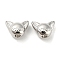 Rack Plating Alloy Beads,  Lead Free & Cadmium Free & Nickel Free, Cat Head, Platinum, 11x15.5x8mm, Hole: 3.5mm