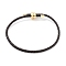 Braided Round Imitation Leather Bracelets Making, with Golden Tone Brass Beads, Coffee, Inner Diameter: 2-7/8 inch(7.45cm)