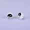 Printed Round with Yin-yang Pattern Silicone Focal Beads, White, 15x15mm, Hole: 2mm