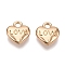 Valentine's Day Rack Plating Alloy Pendants, Heart with Word LOVE, Golden, 9.5x9x3mm, Hole: 1.8mm