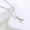 Stainless Steel Alphabet Pendant Necklaces for Women, Stainless Steel Color, Letter A