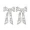 304 Stainless Steel Bowknow Stud Earrings, Stainless Steel Color, 28x18mm