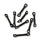 304 Stainless Steel Connector Charms, Bar Links, Electrophoresis Black, 10x2x1mm, Hole: 1mm