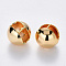 Brass Ball Clip-on Earrings, Nickel Free, Real 18K Gold Plated, 14.5x15.5mm, Pin: 1mm