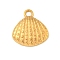 Ion Plating(IP) 304 Stainless Steel Pendants, Shell Charms, Real 18K Gold Plated, 19x17x3mm, Hole: 2.2mm