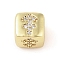 Brass Micro Pave Clear Cubic Zirconia European Beads, Cube, Sagittarius, 8x8x7.5mm, Hole: 4.5mm