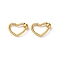 304 Stainless Steel Spring Gate Clasps, PVD Vacuum Plating, Textured Heart, Real 18K Gold Plated, 16x22x2.5~5.5mm