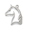 304 Stainless Steel Pendants, Hollow Unicorn Charms, Laser Cut, Anti-Tarnish, Stainless Steel Color, 25x23.5x1.5mm, Hole: 2mm