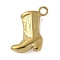 304 Stainless Steel Pendants, Cowboy Boots Charms, Real 18K Gold Plated, 15x10x4mm, Hole: 2mm
