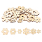 Wooden Cabochons, Laser Cut Wood Shapes, Flower, PapayaWhip, 18~39x2.7mm