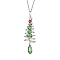 304 Stainless Steel Necklaces, Cable Chains, with Copper Wired Glass Pendants, Christmas Tree, Star, 17.91 inch(45.5cm), Pendant: 55x15mm