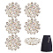 6Pcs 1-Hole Alloy Rhinestone Shank Buttons, Garment Accessories, Flower, Platinum, 26x10mm, Hole: 1.4mm
