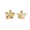Flower Brass Cubic Zirconia Bead Caps, Cadmium Free & Lead Free, 5-Petal, Long-Lasting Plated, Real 18K Gold Plated, 6x6.5x2mm, Hole: 1mm