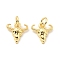 Brass Charms, with Jump Ring, Cadmium Free & Lead Free, Cattle Head, Real 18K Gold Plated, 10.5x10x3mm