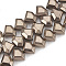 Electroplate Non-magnetic Synthetic Hematite Beads Strands, Diamond, Antique Bronze Plated, 8x10x4.5mm, Hole: 1mm, about 52pcs/strand, 14.9 inch