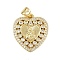 Brass Micro Pave Cubic Zirconia Pendants, Cadmium Free & Lead Free, Religion, Heart, Real 18K Gold Plated, 20.5x18x2.5mm, Hole: 4.5x3.5mm