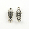 Tibetan Style Alloy Links connectors, Fish Bone, Cadmium Free & Lead Free, Antique Silver, 31x11x2mm, Hole: 2mm, about 621pcs/1000g