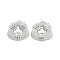 Hollow Triangle Brass Stud Earrings, Long-Lasting Plated, Lead Free & Cadmium Free, Platinum, 24x25.5mm