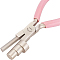 BENECREAT 16cm Large 3 in 1 Wire Looping Pliers with PVC Tubing Bail Making Plier Multi-Step Wrapping Tool Jewelry Looping Forming Pliers for Jewelry Making Supplies, Pink