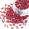 Transparent Colours Luster Glass Bugle Beads, Round Hole, Brown, 3~8x2mm, Hole: 0.7mm, about 450g/pound