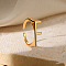 Alloy Adjustable Open Cuff Rings, Real 18K Gold Plated, Letter F, Inner Diameter: Adjustable
