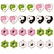 24Pcs 6 Style Rack Plating Light Gold Alloy Enamel Pendants, Cadmium Free & Lead Free, Flower with Heart, Yin Yang Pattern, Mixed Color, 4pcs/style