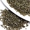 11/0 Grade A Glass Seed Beads, Cylinder, Uniform Seed Bead Size, Baking Paint, Dark Khaki, 1.5x1mm, Hole: 0.5mm, about 20000pcs/bag