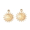 Ion Plating(IP) 304 Stainless Steel Charms, Sun, Real 24K Gold Plated, 14.5x11.5x2mm, Hole: 1mm