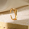 Alloy Adjustable Open Cuff Rings, Real 18K Gold Plated, Letter V, Inner Diameter: Adjustable