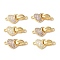 Brass Micro Pave Cubic Zirconia Fold Over Clasps, Nickel Free, Heart, Mixed Color, 24mm, Hole: 1.8mm