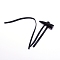 Resin Button, PU Leather Thread Horn Toggle Button, Sewing Accessories, Triangle, Black, 75x50x18.5mm, Hole: 6mm