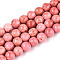 Dyed Synthetic Fossil Beads Strands, Round, Salmon, 6.5x6mm, Hole: 0.9mm, about 64pcs/strand, 15.75''(40cm)