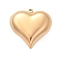 304 Stainless Steel Pendants, Heart Charm, Real 18K Gold Plated, 30x29x12mm, Hole: 2mm