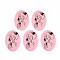 Acrylic Pendants, 3D Printed, Oval with Woman Pattern, Pink, 40.5x28.5x2mm, Hole: 1.6mm