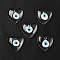 Handmade Evil Eye Lampwork Pendants, Heart Charm, Clear, 35x35x8mm, Hole: 3mm