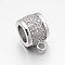 Rack Plating Brass Micro Pave Cubic Zirconia Tube Bails, Loop Bails, Column, Lead Free, Inner Diameter: Cadmium Free, Platinum, 11.5x7x9mm, Hole: 1.5mm, Inner Diameter: 5.5mm