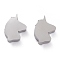 Non-Tarnish 304 Stainless Steel Pendants, Horse Head, Stainless Steel Color, 11x8.5x3mm, Hole: 1.8mm