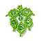 Glass Seed Beaded Leaf Pendants, with Electroplate Glass Beads, Lime Green, 29.5x29.5x4.5mm, Hole: 1.2mm