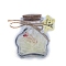 Glass Empty Wishing Bottle, with Cork Stopper, Flower, 7x8cm