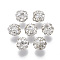 Polymer Clay Rhinestone Beads, Round, Crystal, Rhinestone: PP10(1.6~1.7mm), 4 Rows Rhinestone, 6mm, Hole: 1.6mm