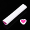 Handmade Polymer Clay Nail Art Decoration, Fashion Nail Care, No Hole Tubes, Heart with Heart Pattern, Deep Pink, 49~50x10~11x9~10.5mm