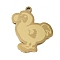 201 Stainless Steel Pendants, Dodo Bird Charm, Golden, 23.5x21x1.5mm, Hole: 1mm