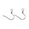 Tarnish Resistant 304 Stainless Steel Earring Hooks, Ear Wire, with Horizontal Loop, Stainless Steel Color, 17x17.5x2.5mm, Hole: 2mm, 21 Gauge, Pin: 0.7mm