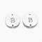 Tarnish Resistant 304 Stainless Steel Links Connectors, Laser Cut, Flat Round with Letter B, Stainless Steel Color, 11.5x1mm, Hole: 1.2mm