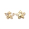 Real 18K Gold Plated Brass Pendant, with Glass, Butterfly Charms, Clear, 10.5x13x3.3mm, Hole: 1.2mm