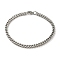 Non-Tarnish 201 Stainless Steel Cuban Link Chain Bracelets, Stainless Steel Color, 8-7/8 inch(22.5cm)