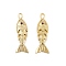 Brass Micro Pave Cubic Zirconia Pendants, Fish Charms, Rack Plating, Long-Lasting Plated, Lead Free & Cadmium Free, Real 18K Gold Plated, 27x8.5x5.5mm, Hole: 2.5x1.5mm