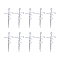 10Pcs Believe Cross Charm Pendant Cross Faith Charm Necklace Stainless Steel Pendant for Christian Religious Jewelry Gifts Making, Stainless Steel Color, 40.7x20.5mm, Hole: 2mm