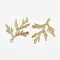 Brass Pendants, Cadmium Free & Nickel Free & Lead Free, Grass, Real 18K Gold Plated, 34.5x28.5x4mm, Hole: 1mm